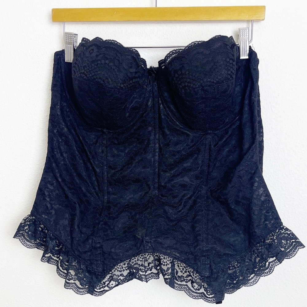 Vintage Goddess Union Made Lace Strapless Bustier 42 C
